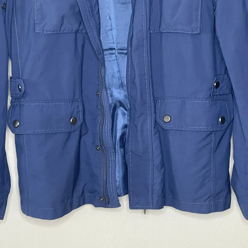 Zara Man Blue Field Jacket Mens XL Utility Military Mock Neck Zip Front Jacket - Picture 4 of 12